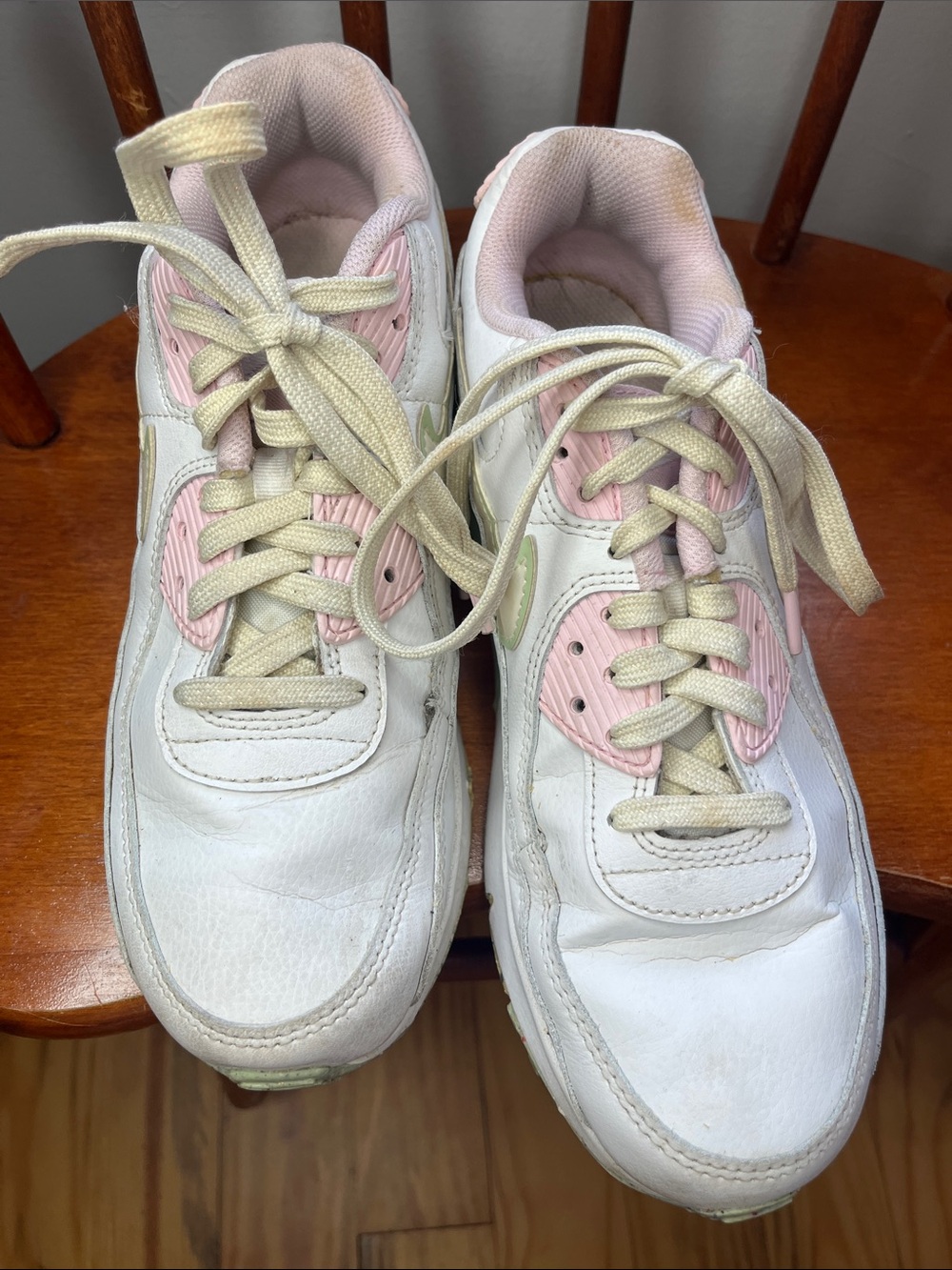 Nike Air Max 90 LTR SE Summit White Coconut Milk Pink Foam Sneakers Size 7Y GUC - Picture 3 of 11